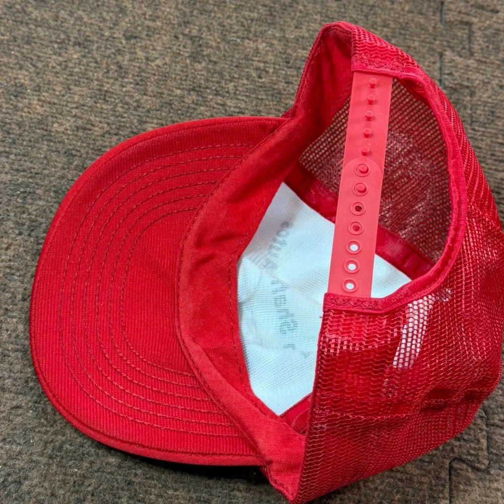 Vintage IDEA Inc Don Shaffer's Autos Trucker Hat Michigan Red White Snapback USA